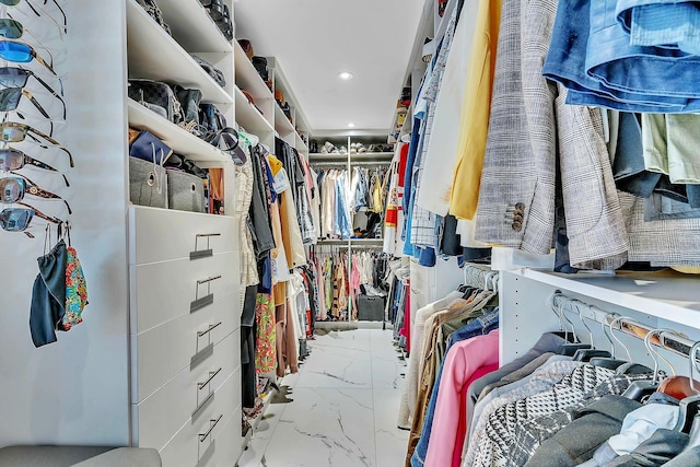 view of walk in closet