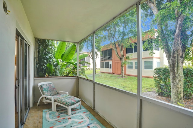 view of unfurnished sunroom