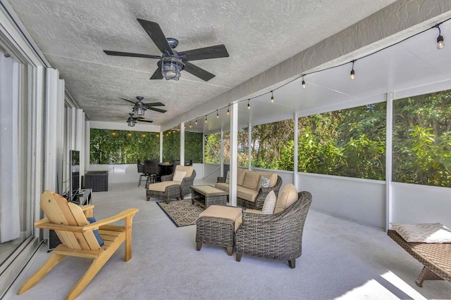 120 Jones Creek Dr, Jupiter, FL 33458 - sunroom / solarium with an outdoor living space and ceiling fan