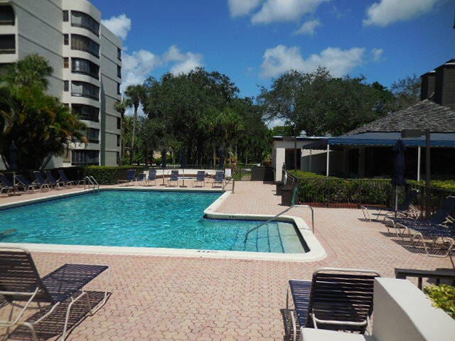 view of pool featuring a patio area