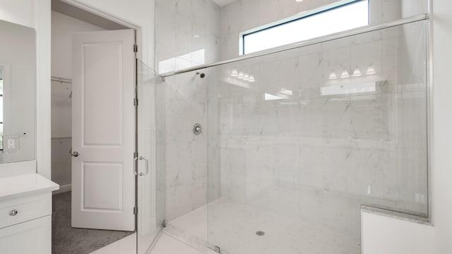 5237 Saint Vincent Ln, Westlake, FL 33470 - full bathroom with a marble finish shower, vanity, and a walk in closet