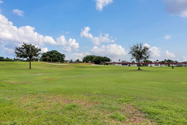 view of community featuring a lawn