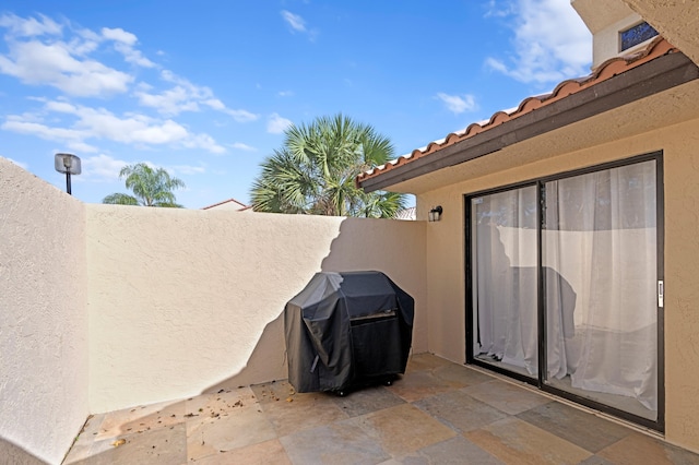 view of patio / terrace with a grill