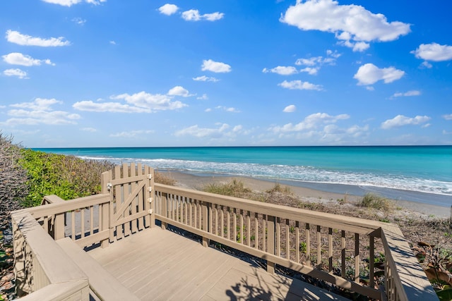 water view with a view of the beach