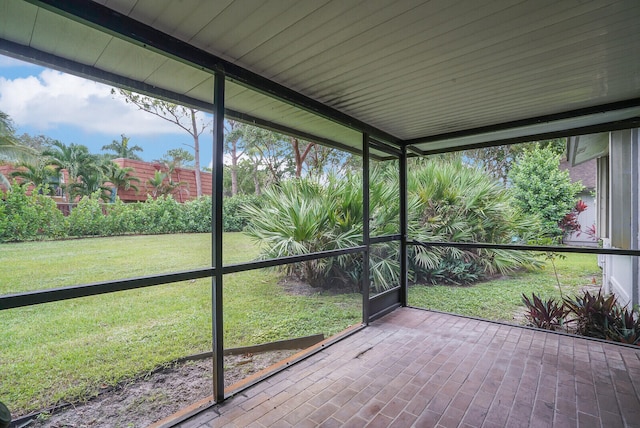 view of unfurnished sunroom