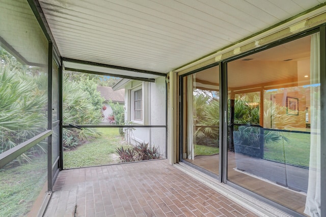 view of unfurnished sunroom