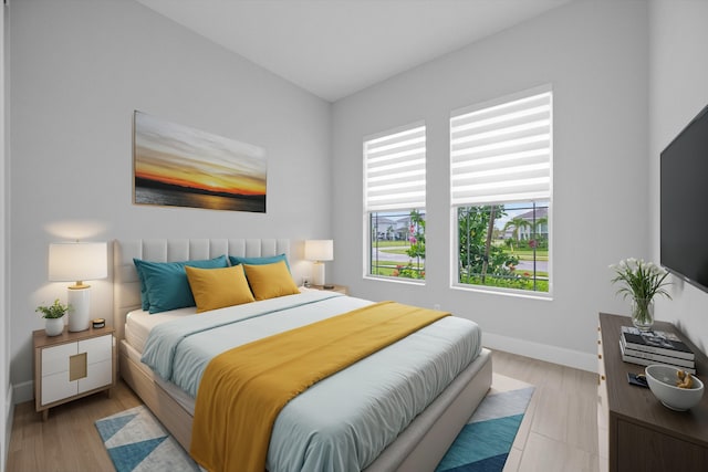 bedroom featuring light hardwood / wood-style floors