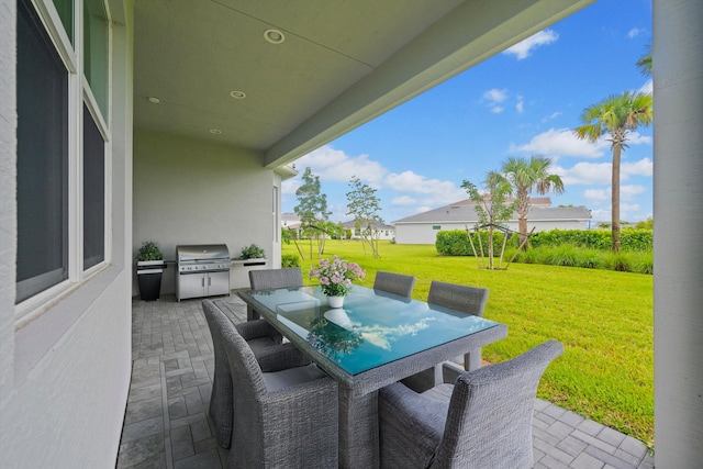 view of patio featuring grilling area