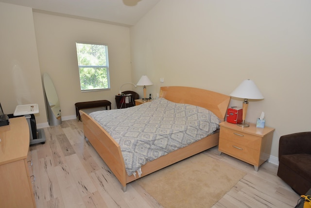 bedroom with light wood-type flooring