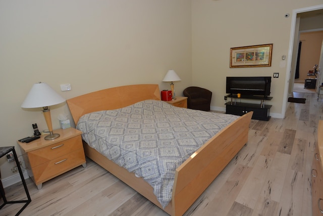 bedroom featuring light wood-type flooring