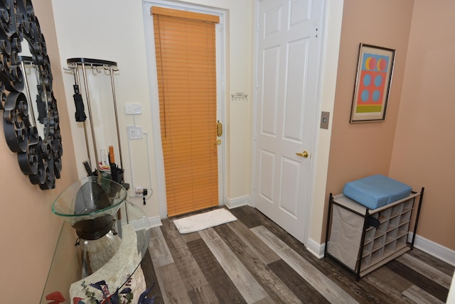 entrance foyer featuring dark hardwood / wood-style flooring