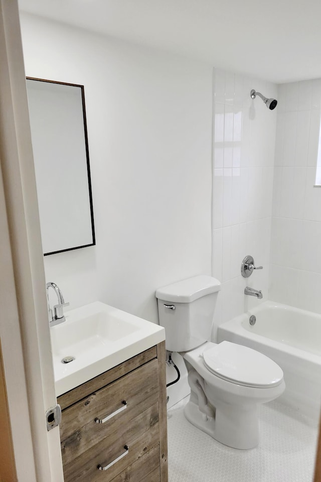 15 Burgundy Unit A, Delray Beach, FL 33484 - full bathroom with vanity, toilet, shower / tub combination, and tile patterned flooring