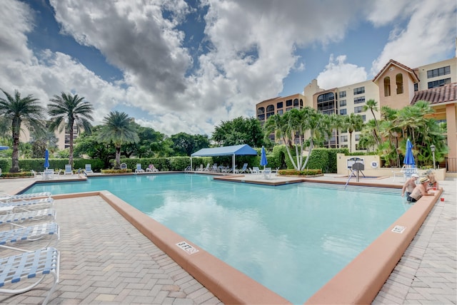 view of pool with a patio area