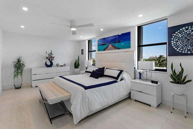 bedroom with ceiling fan