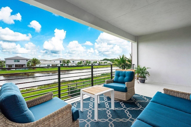 balcony with a water view