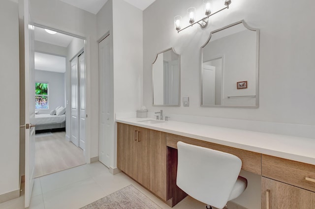 bathroom featuring vanity and tile patterned floors