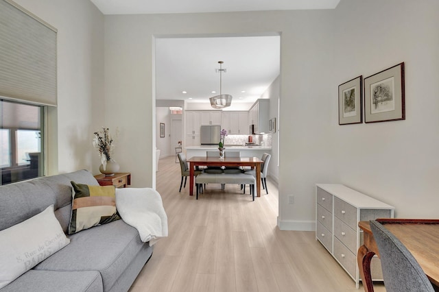 living room featuring light hardwood / wood-style floors