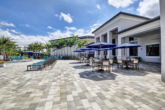 view of patio with a community pool