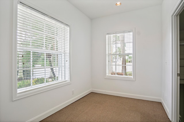 view of carpeted spare room