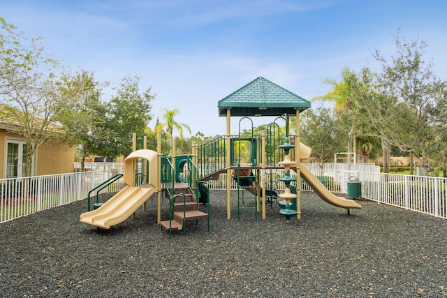 communal playground with fence