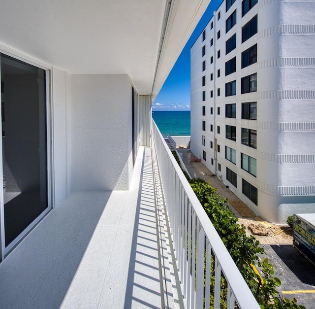 balcony with a water view