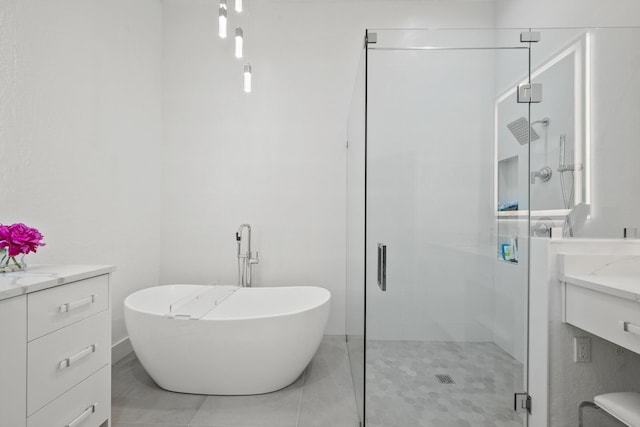4561 Carlton Golf Dr, Lake Worth, FL 33449 - full bath with a soaking tub, vanity, and a stall shower