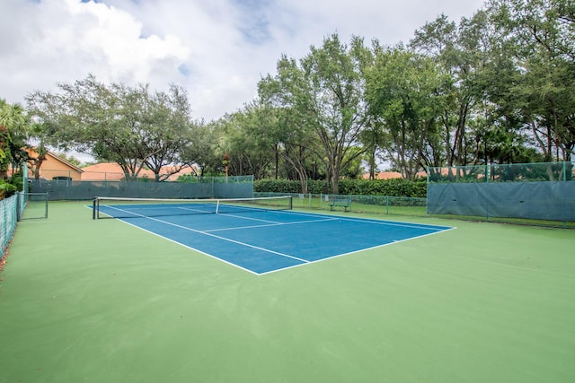 view of tennis court with basketball court