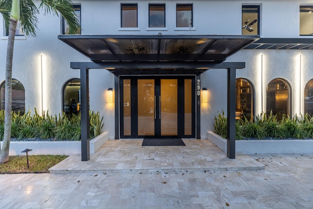 entrance to property with french doors