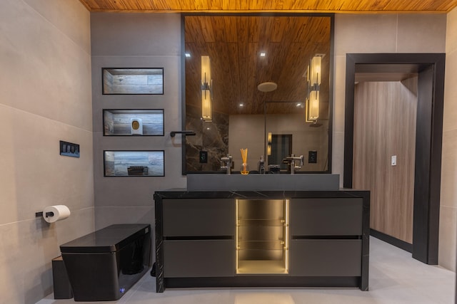 bar featuring wooden ceiling