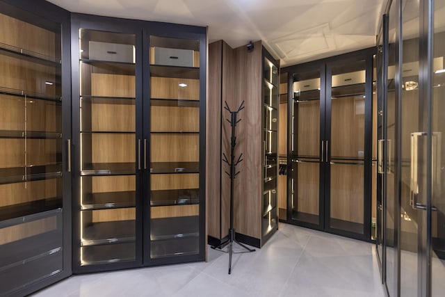 interior space featuring light tile patterned flooring