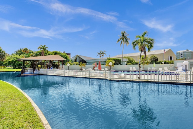 view of pool with a gazebo