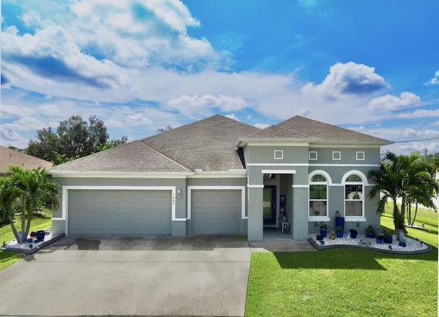 1892 SW Altman Ave, Port Saint Lucie, FL 34953 - view of front of property with an attached garage, concrete driveway, stucco siding, and a front yard