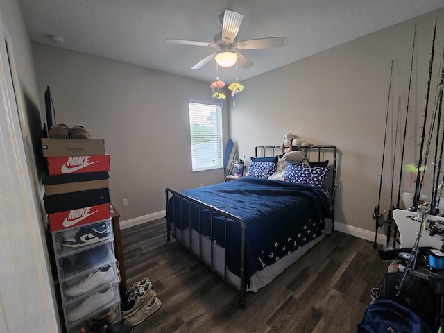 1892 SW Altman Ave, Port Saint Lucie, FL 34953 - bedroom featuring baseboards, ceiling fan, and wood finished floors