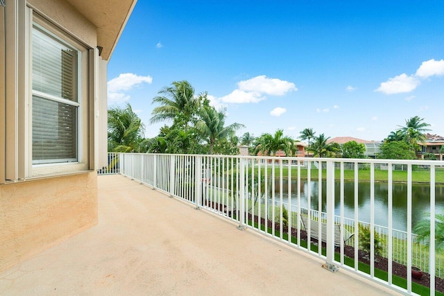 balcony with a water view