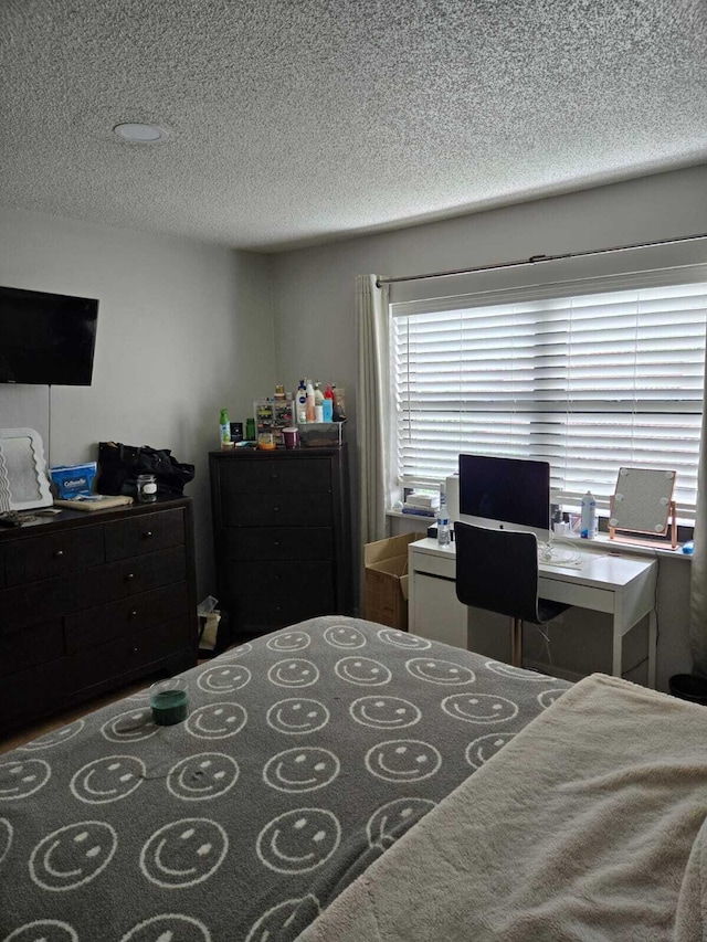 bedroom with a textured ceiling