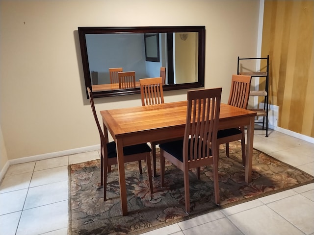 view of tiled dining room