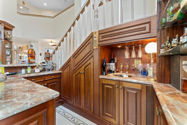 bar with wood counters