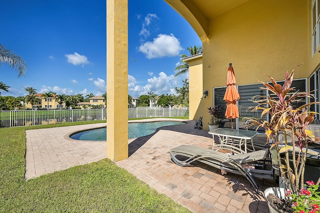 view of pool featuring a patio area