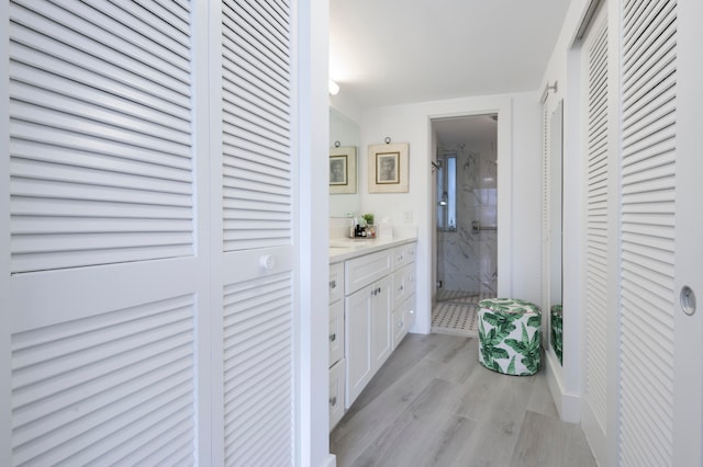 hallway featuring light hardwood / wood-style floors