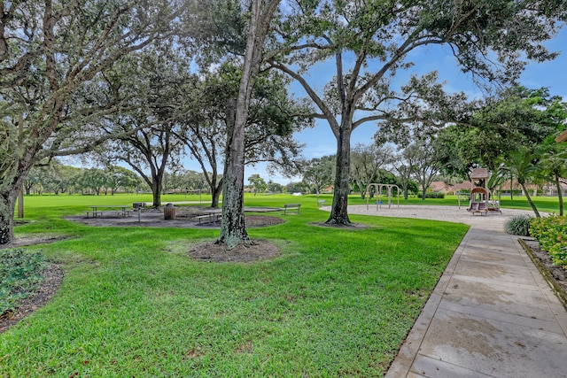 view of yard featuring a playground