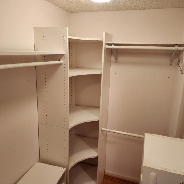 spacious closet featuring hardwood / wood-style flooring