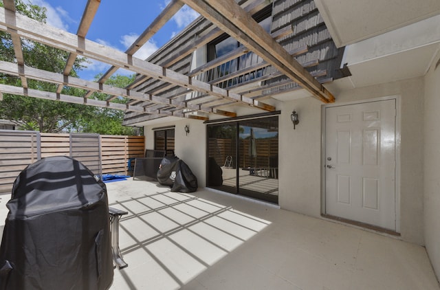 view of patio with a pergola