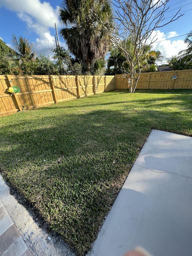 view of yard with a patio