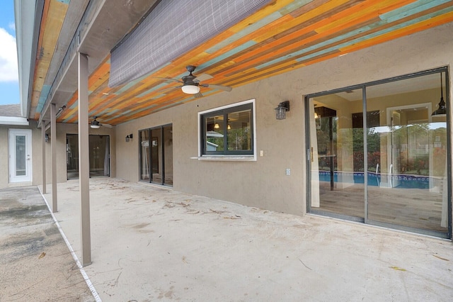 view of patio with ceiling fan