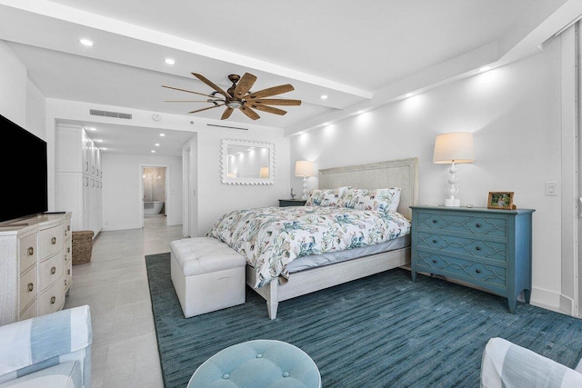 bedroom featuring ceiling fan