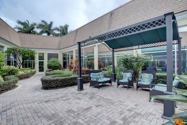 view of patio / terrace featuring an outdoor living space