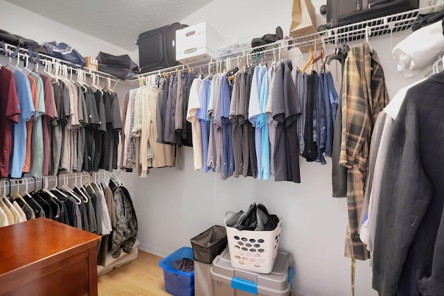 spacious closet featuring hardwood / wood-style floors