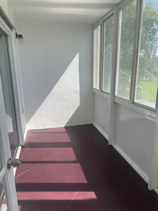 view of unfurnished sunroom