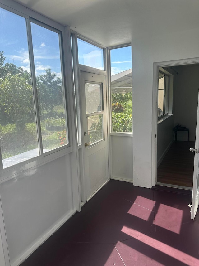 view of unfurnished sunroom