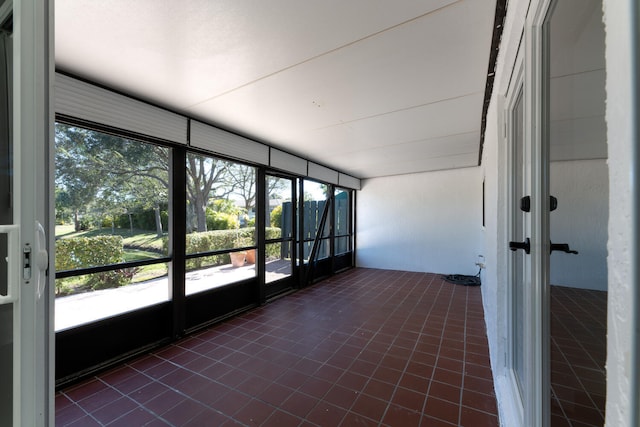 view of unfurnished sunroom